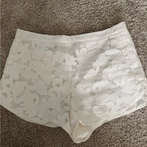 Rebecca Minkoff Cream Lace High Waist Shorts